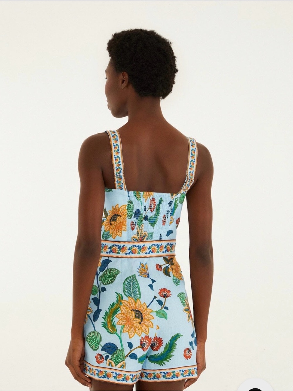 Farm Rio Light Blue Floral Delhi Romper - Picture 2 of 4